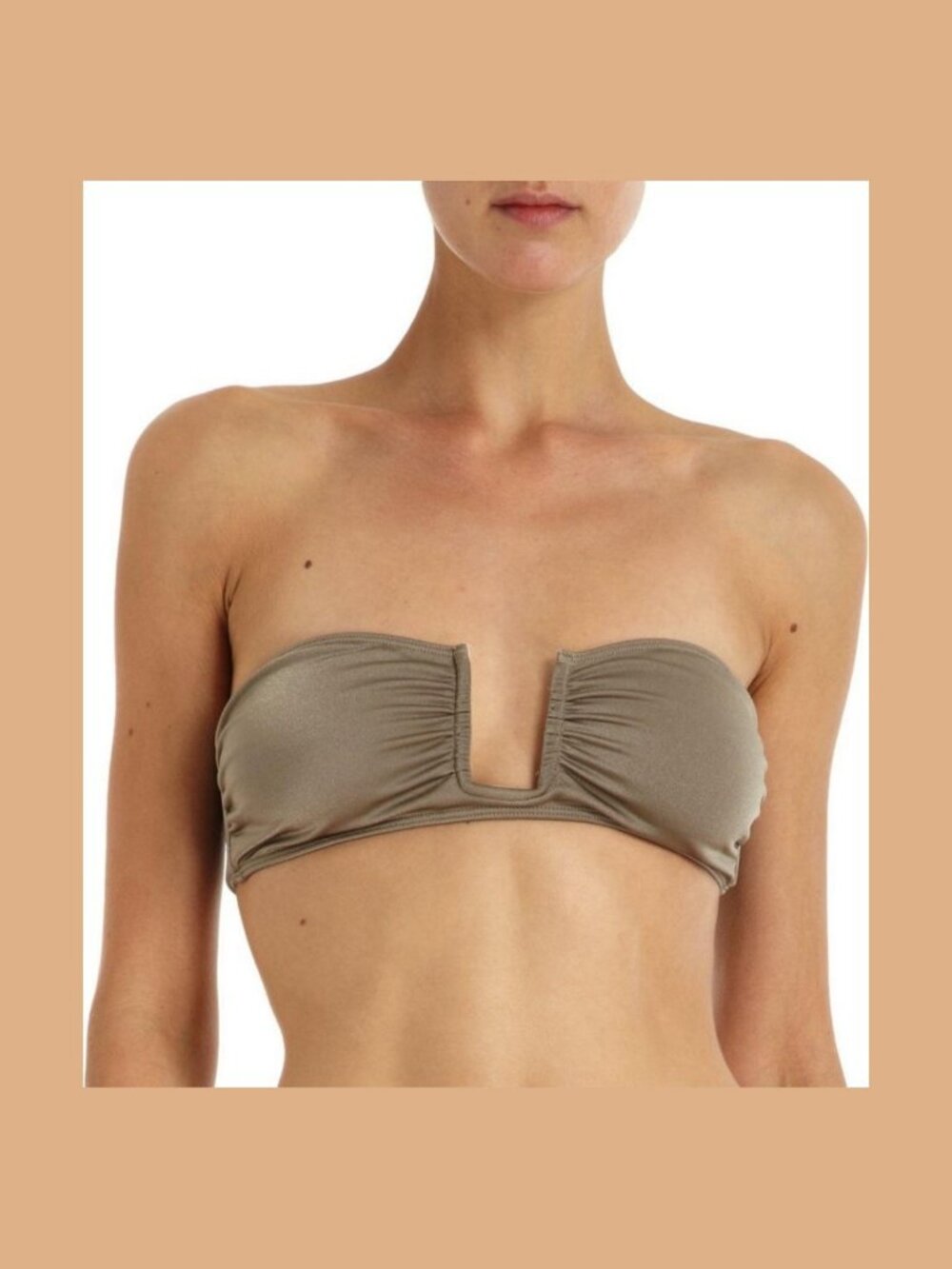 Prism Santa Margarita U Shape Bandeau Bikini Top Bronze Strapless NWT